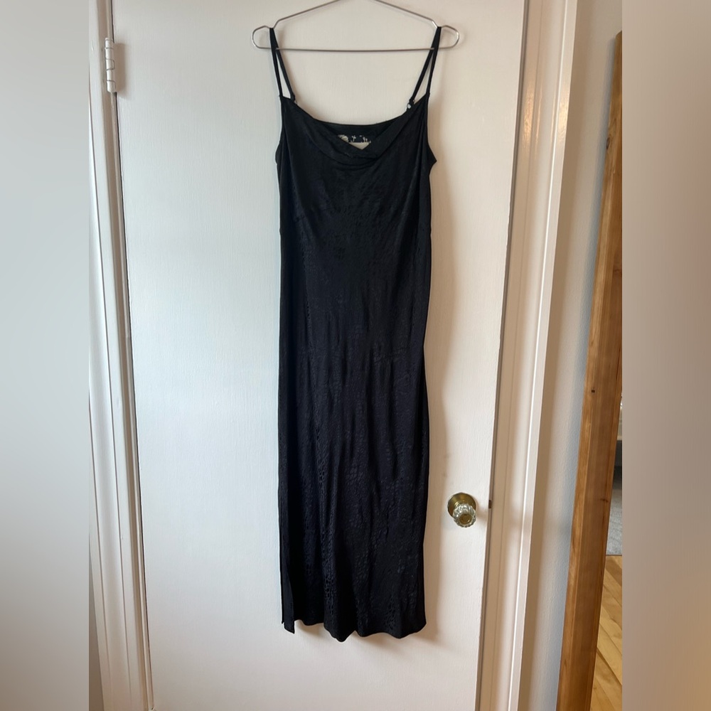 Anthropologie black dress with slight cowl neck